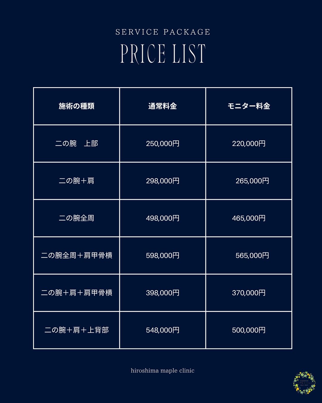料金表