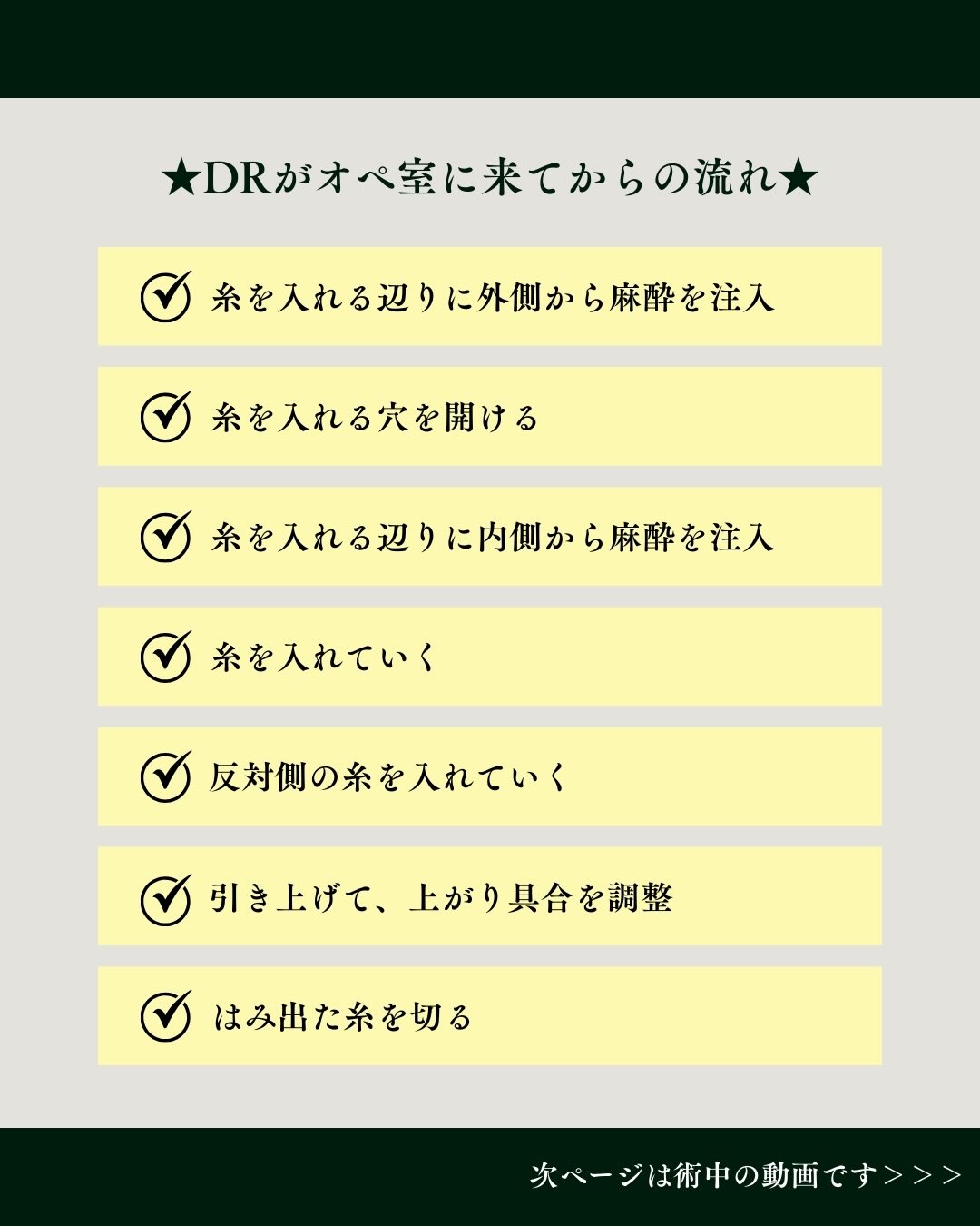 糸リフトの流れ